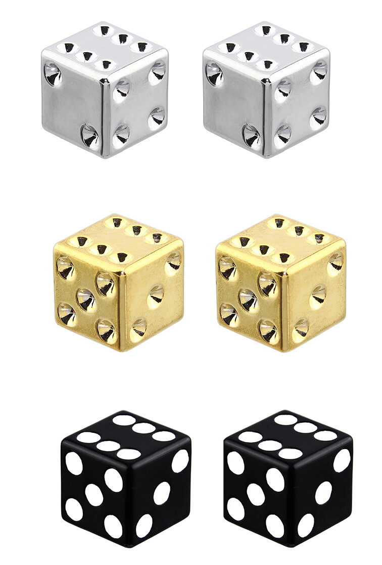 F&R Dice Bicycle Valve Caps Lowrider BMX Chopper Bike Beach Cruiser Schrader.