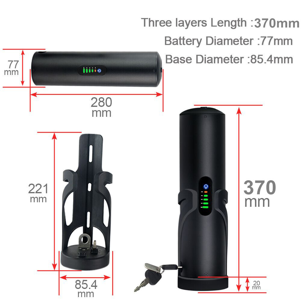 UPP Mini Water Bottle Li-ion Ebike Battery 36V 48V 7Ah 10.5Ah for 50W-500W Motor