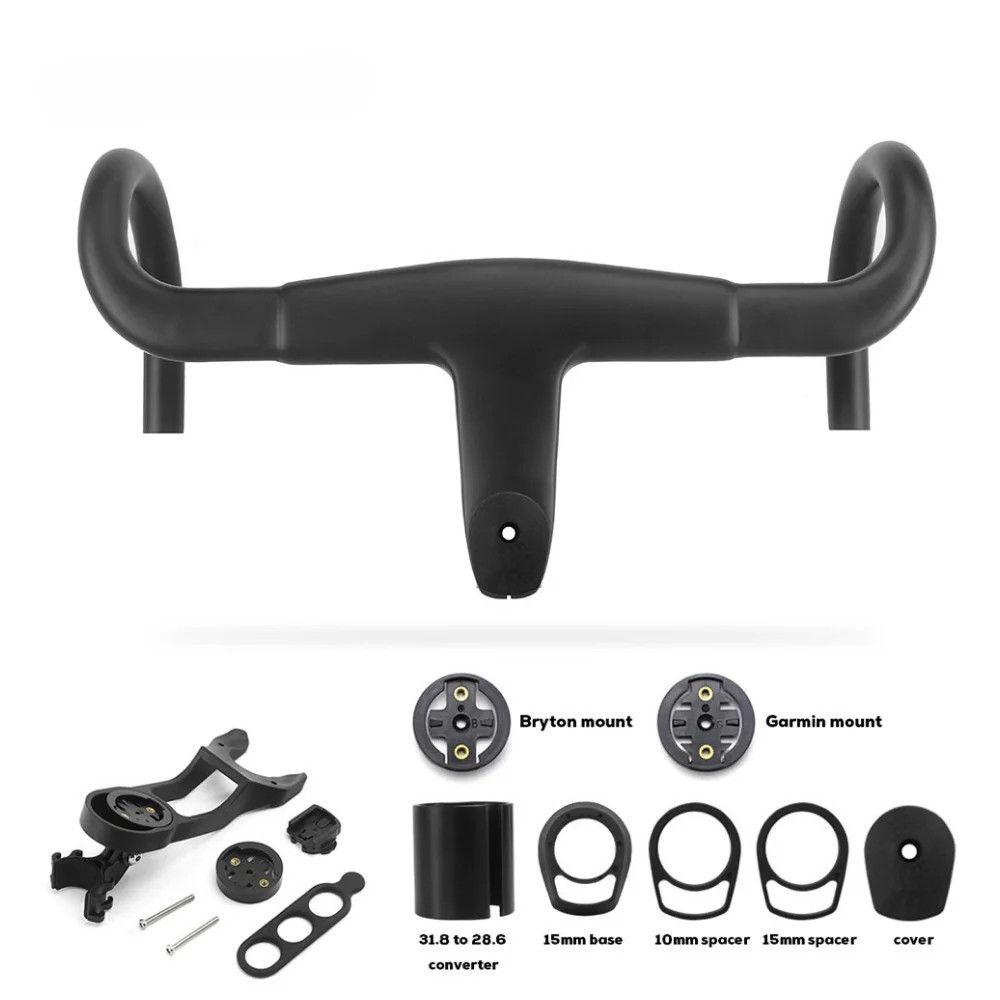 -11° Carbon Fiber Integrated Road Bike Handlebar Width 390/400/420/430mm