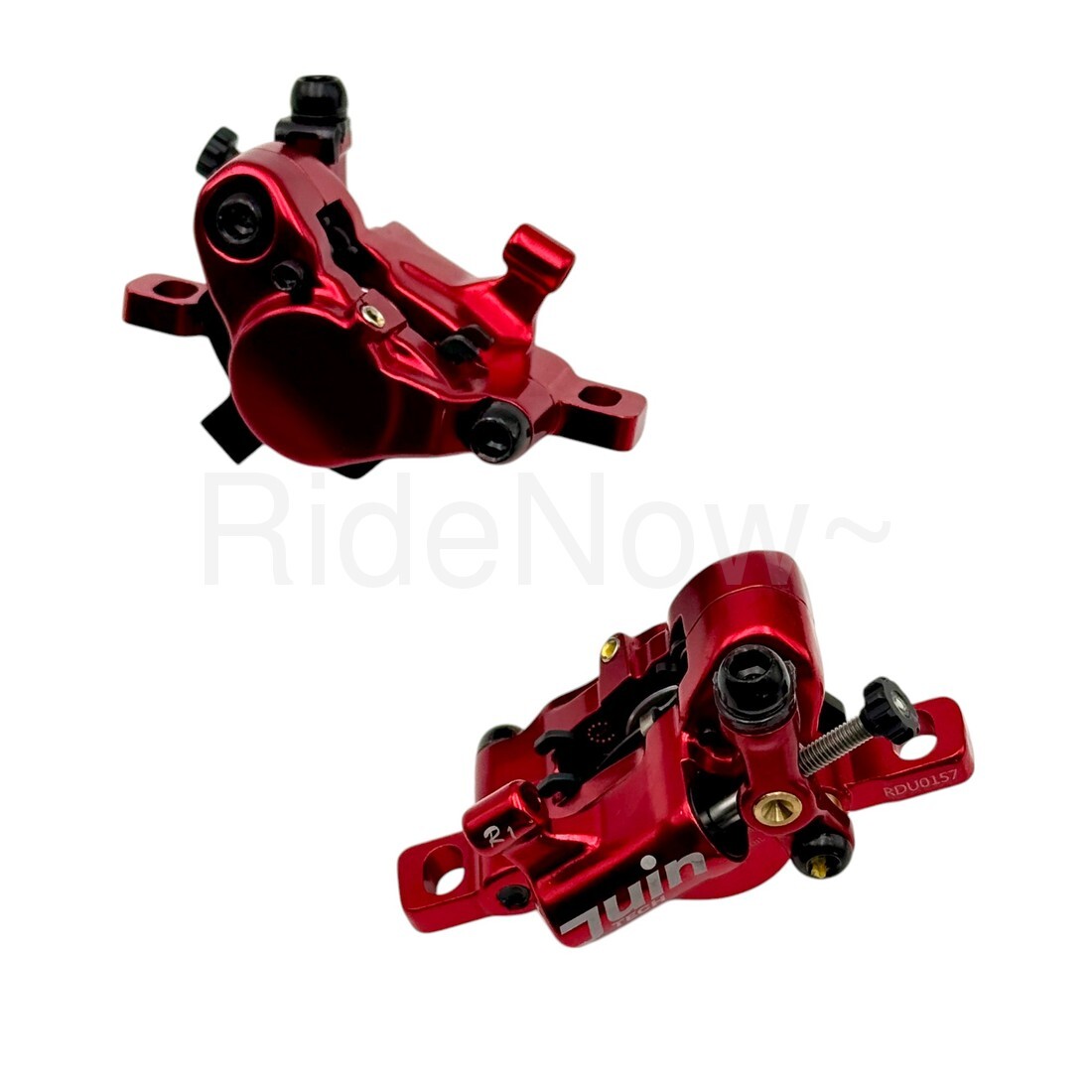 JUIN Tech R1 Hybrid Hydraulic Disc Brakes for CX Road Bike w/160mm Rotors Red