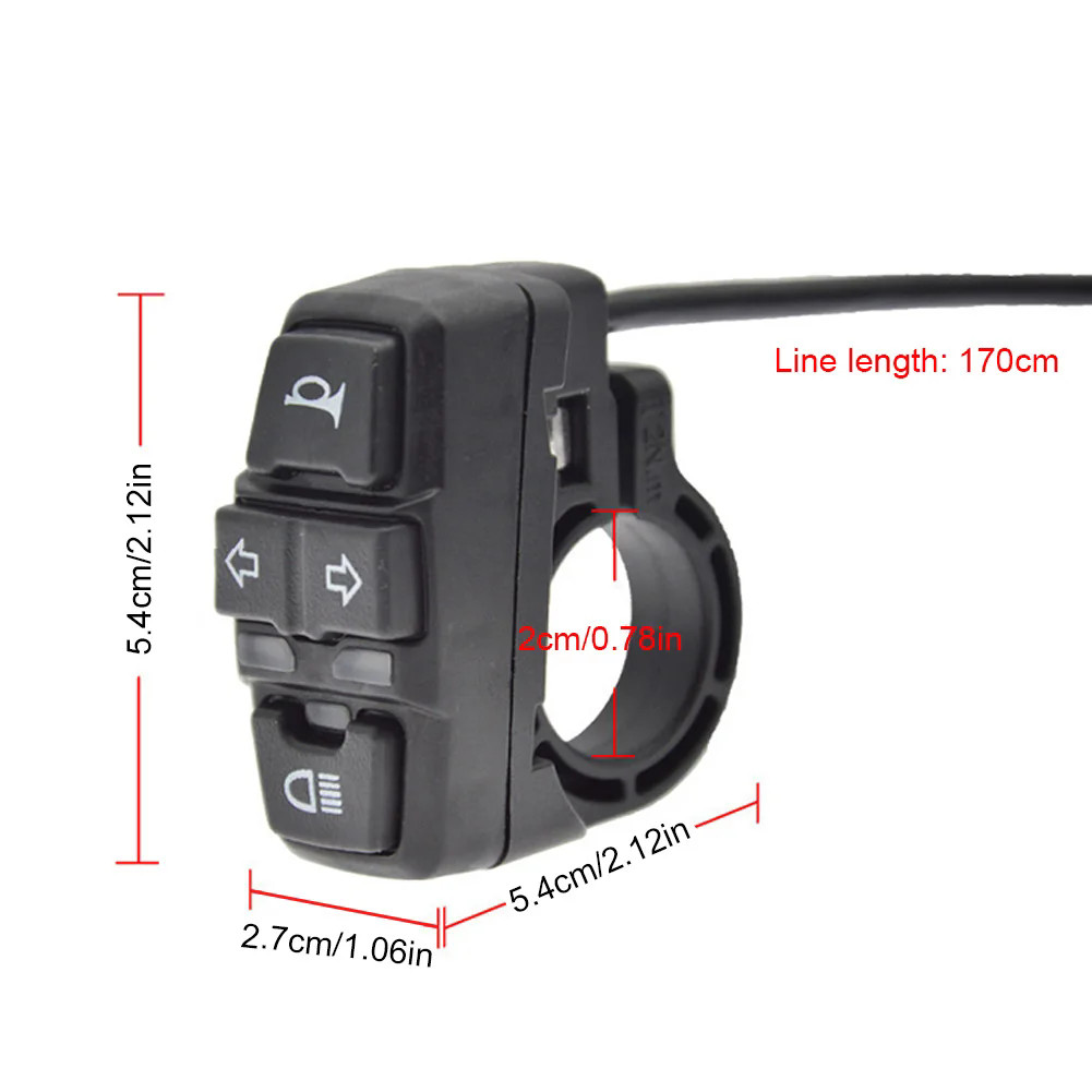 LED Headlight Tail Light Set 24V 36V 48V Horn Turn Signal Switch E-Bike Parts