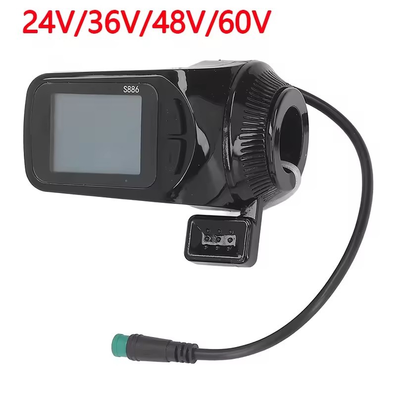 24V/36V/48V S886 Ebike LCD Display Panel Thumb Throttle For Electric Bicycle SDE
