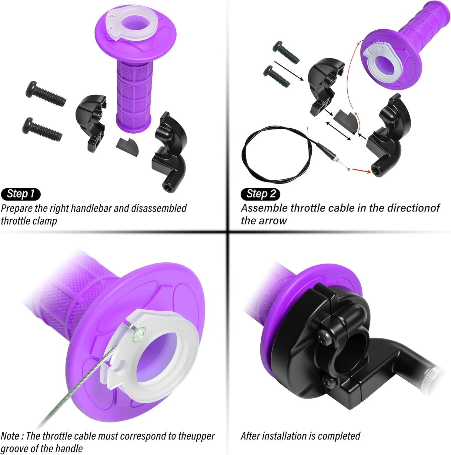 Universal Mini Bike Throttle Assembly&Cable Kit | Direct Replacement for Cole…