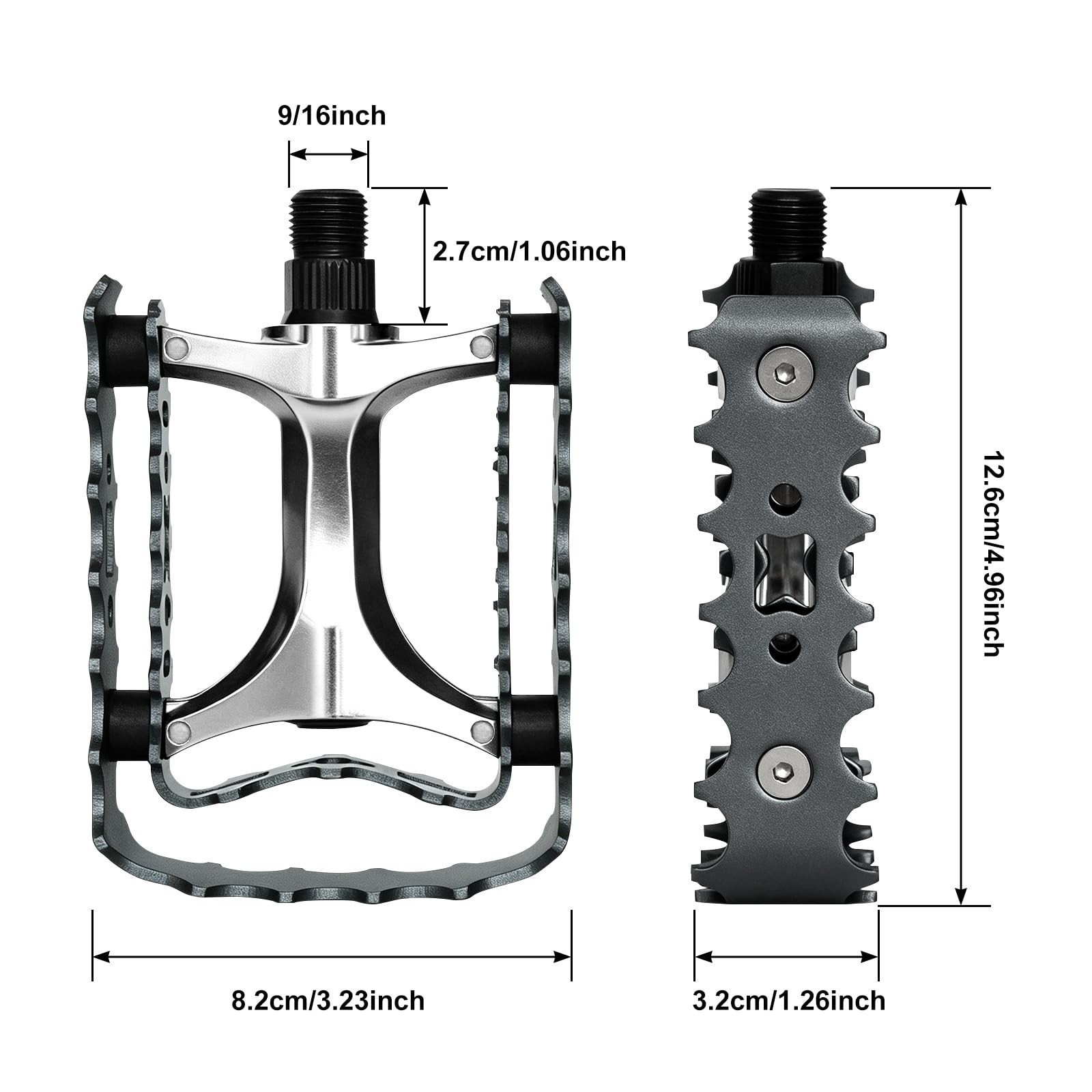 MTB Pedals Mountain Bike Pedals 9/16 Sealed Bearing,Aluminum Antiskid Durable…