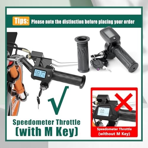 Upgrade 48V Ebike Speedometer Throttle with M Key Replacement for Electric Dirt