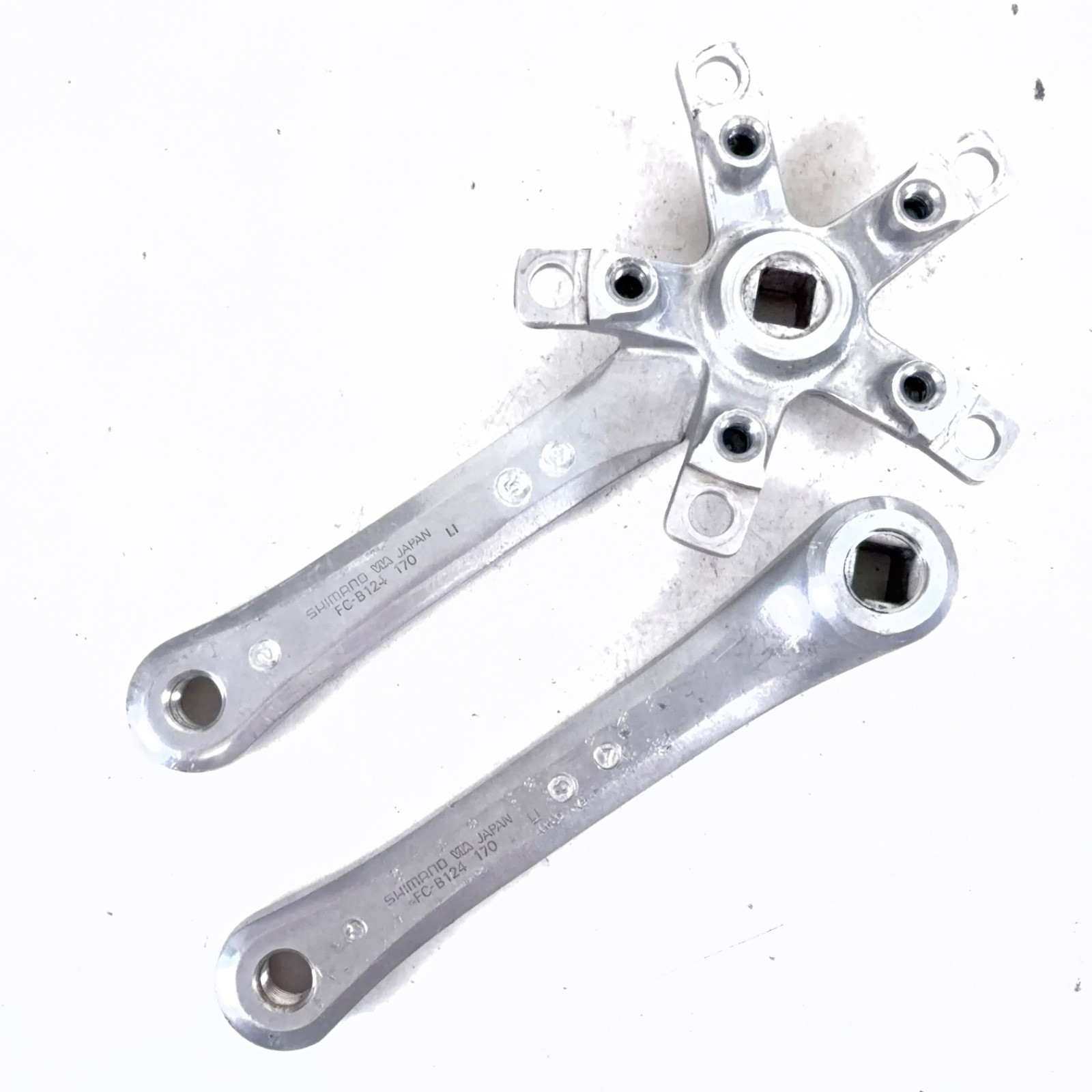 Vintage Shimano FC-B124 Crankset 170mm 110/74 BCD Square Taper Triple Japan Road