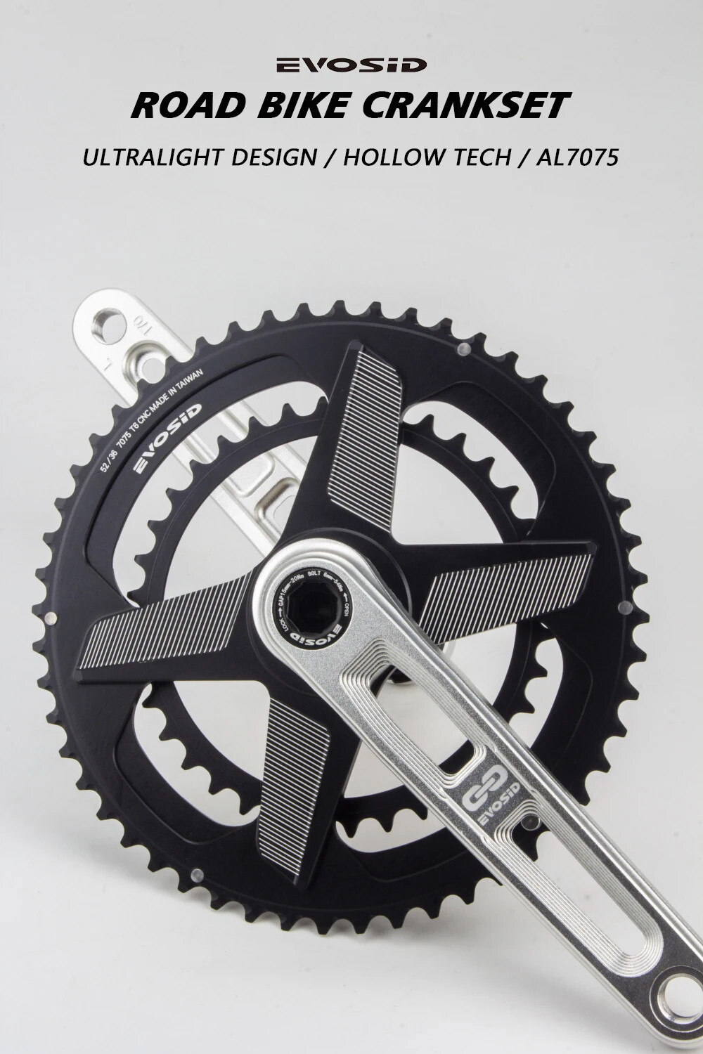 165mm Folding Road Bike Crank 52-36T 12 Speed 2X Chainring with Bracket Crankset