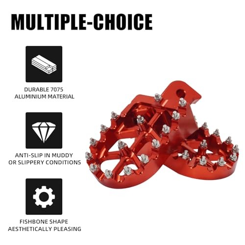 Dirt Bike Foot Pegs for Tutti Soleil01,CNC 7075 Aluminum FootPegs Rest Red