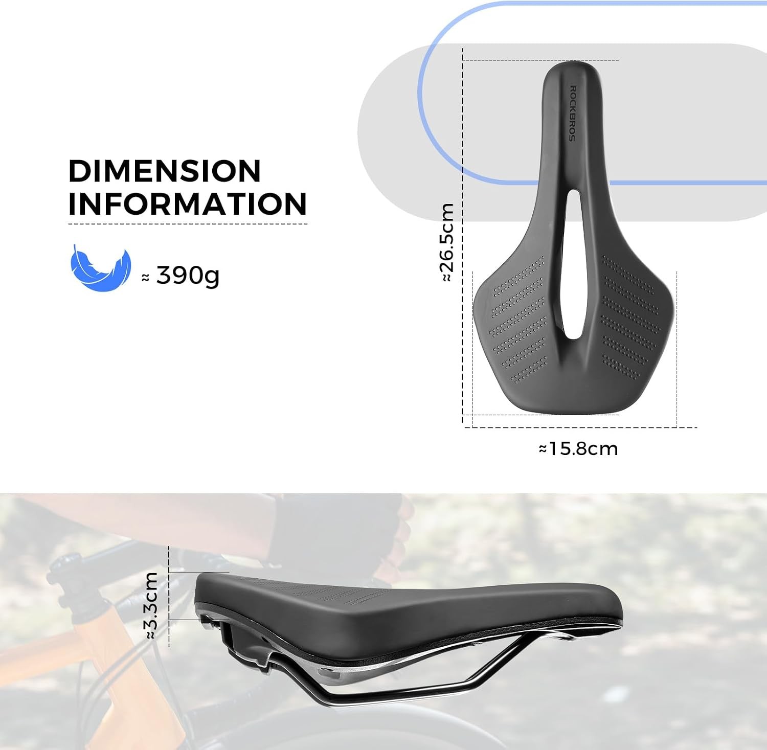 ROCKBROS Bicycle Saddle Ergonomic Comfort Bike Seat Soft Foam Padding Breathable