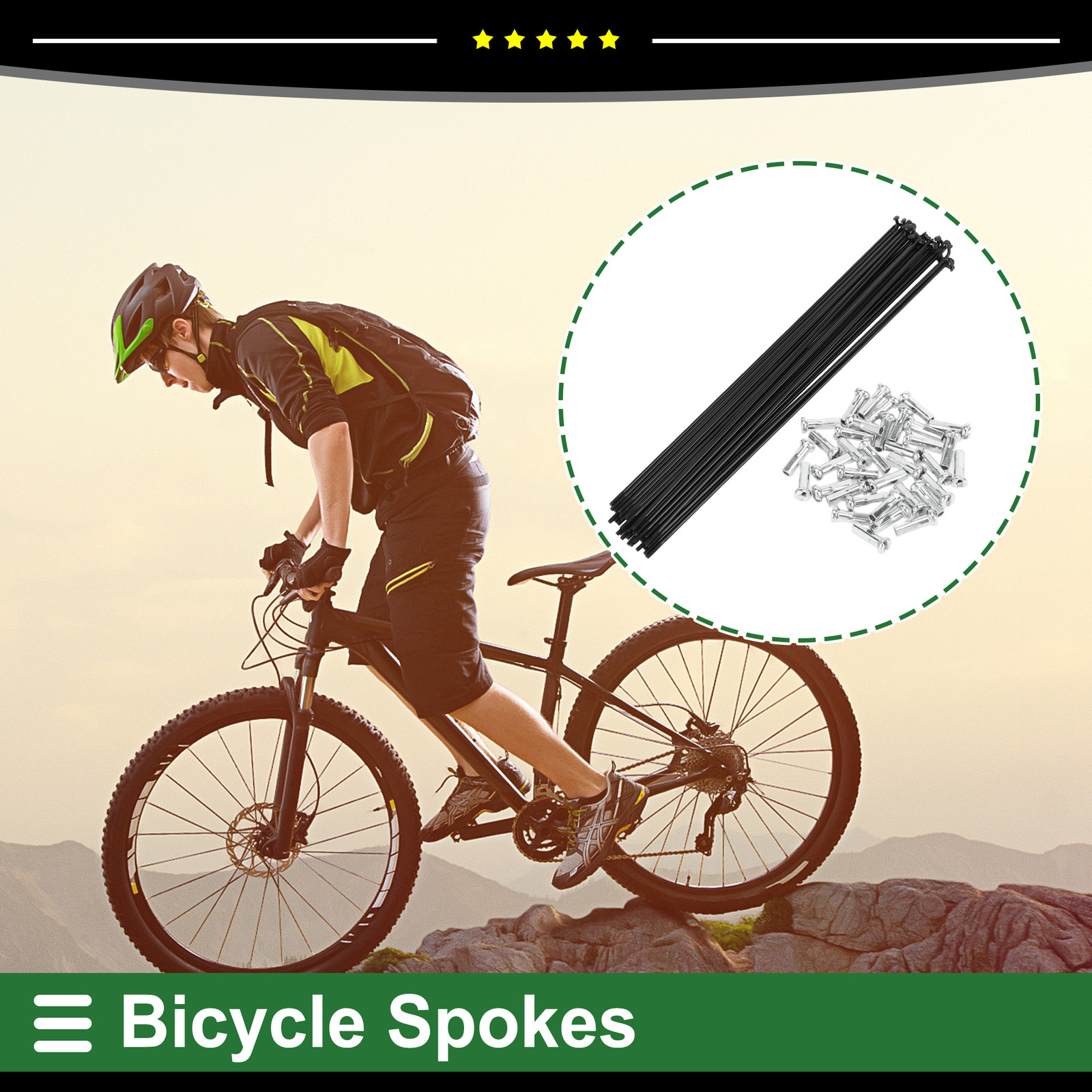 Universal Piece of 36 Bicycle Spokes Bike Wheel Spokes 14G 280mm/11.02″ Length