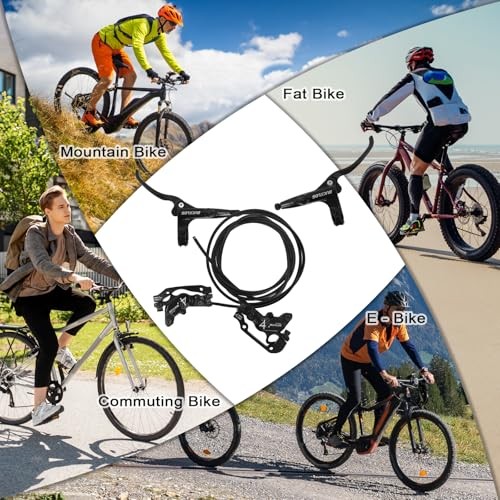 MTB 4 Pistons Hydraulic Disc Brake Set, Mountain Bike Left 850 mm Right Front