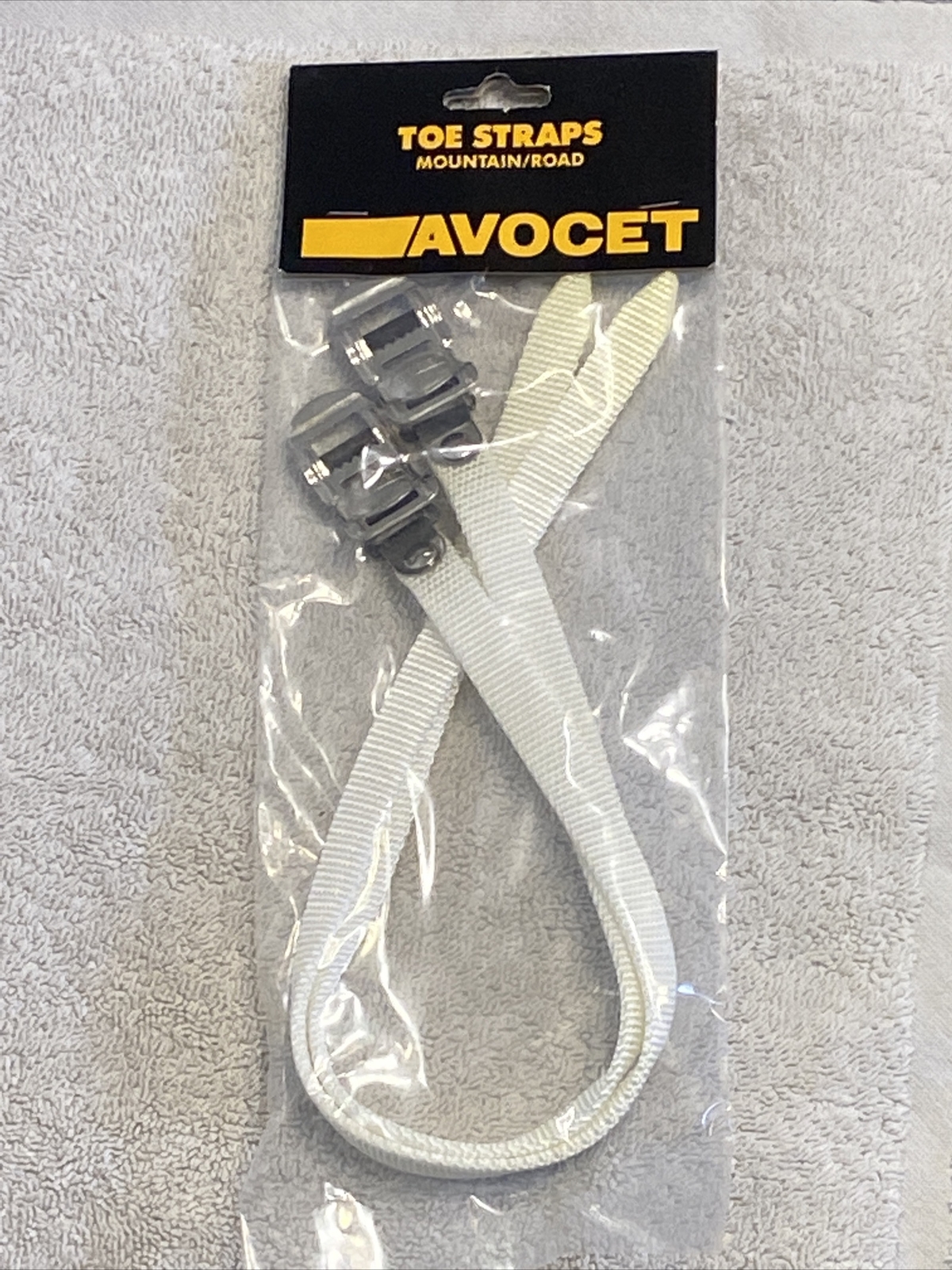 NOS Avocet Woven Nylon White Toe Straps