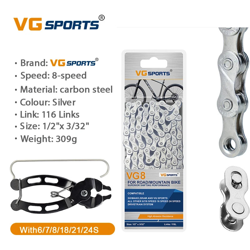 8-11 Speed Bike Chain MTB Road Bicycle Chain 8S 9S 10S 11S Parts 1Pc