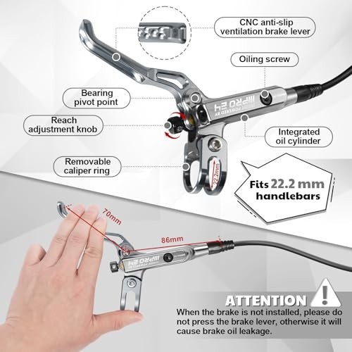 BUCKLOS MTB 4-Piston Hydraulic Disc Brake Set Front Rear Pre-Bled