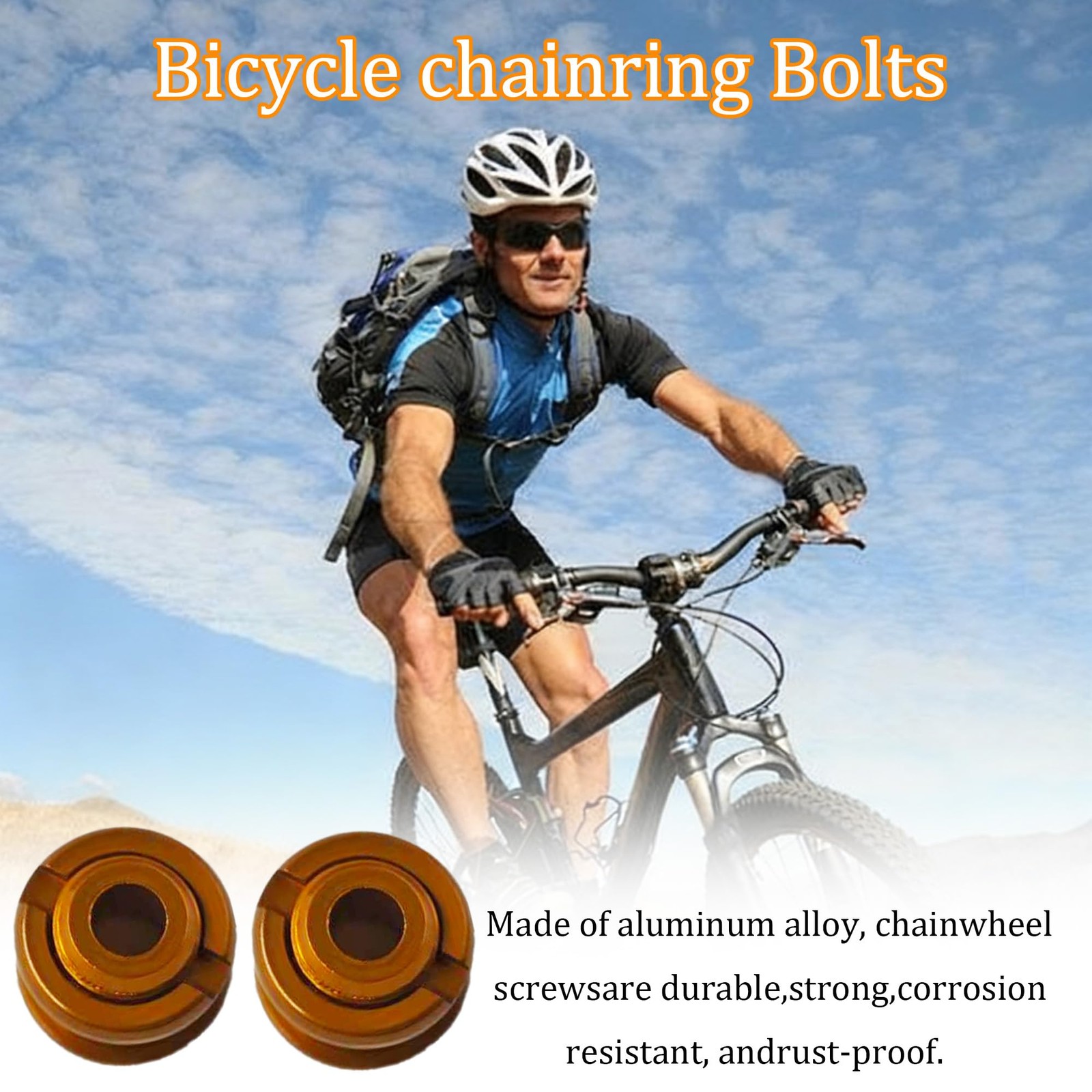 5Pcs Golden Chainring Bolts 7075 Aluminum Alloy Single Chainring Screw