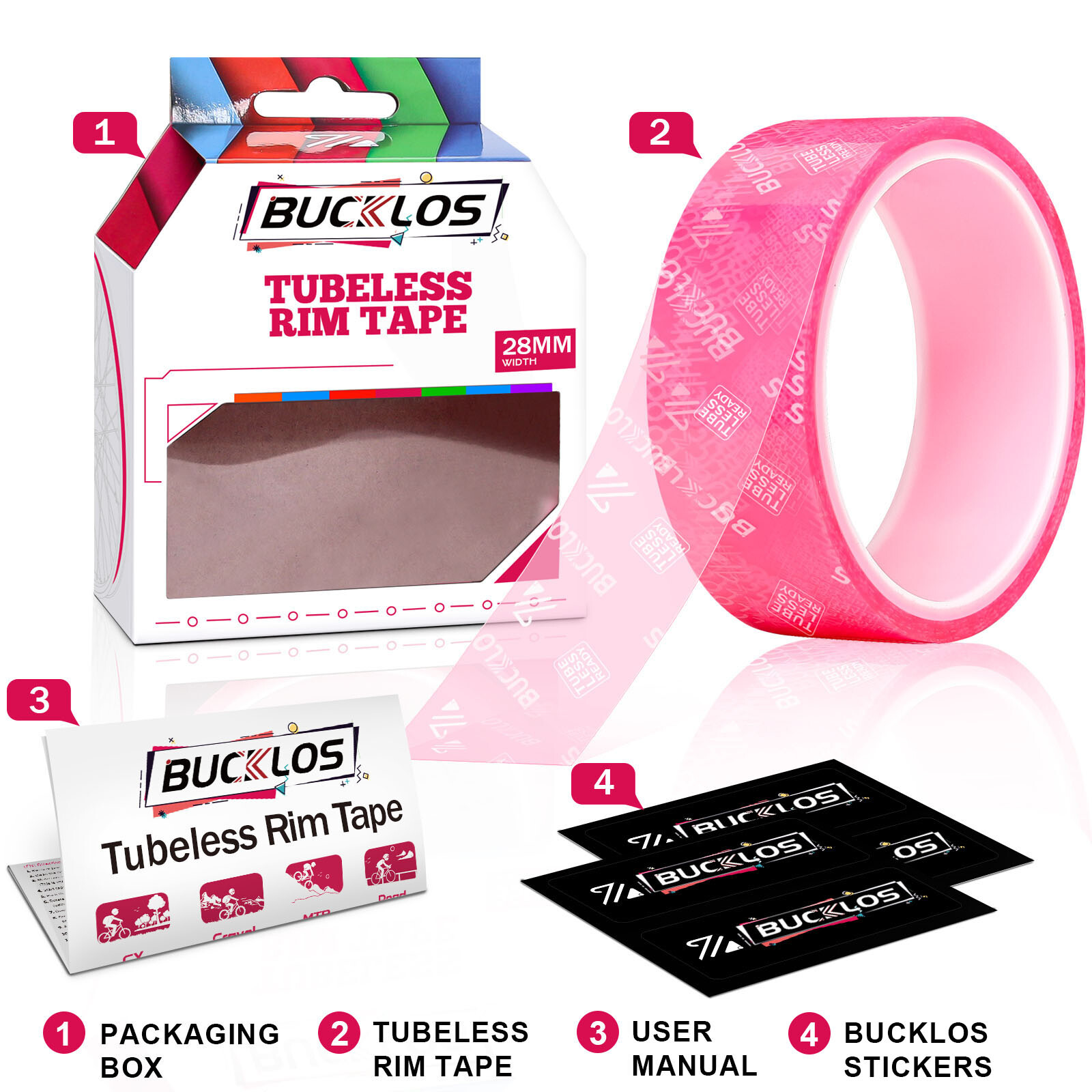 BUCKLOS Bicycle Tubeless Rim Tape 17/19/21/23/25/28/30/32/35mm*10M Wheel Tape