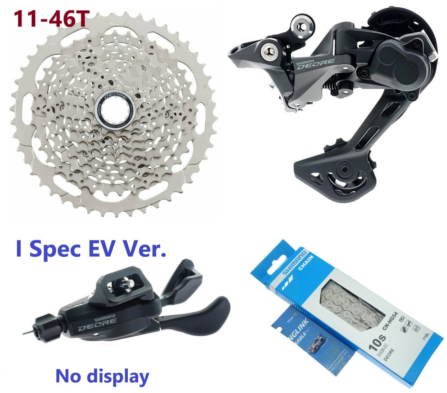 Shimano Deore 1×10 Spd SL-CS-M4100 RD-M5120 CN-HG54 4 piece Set READ