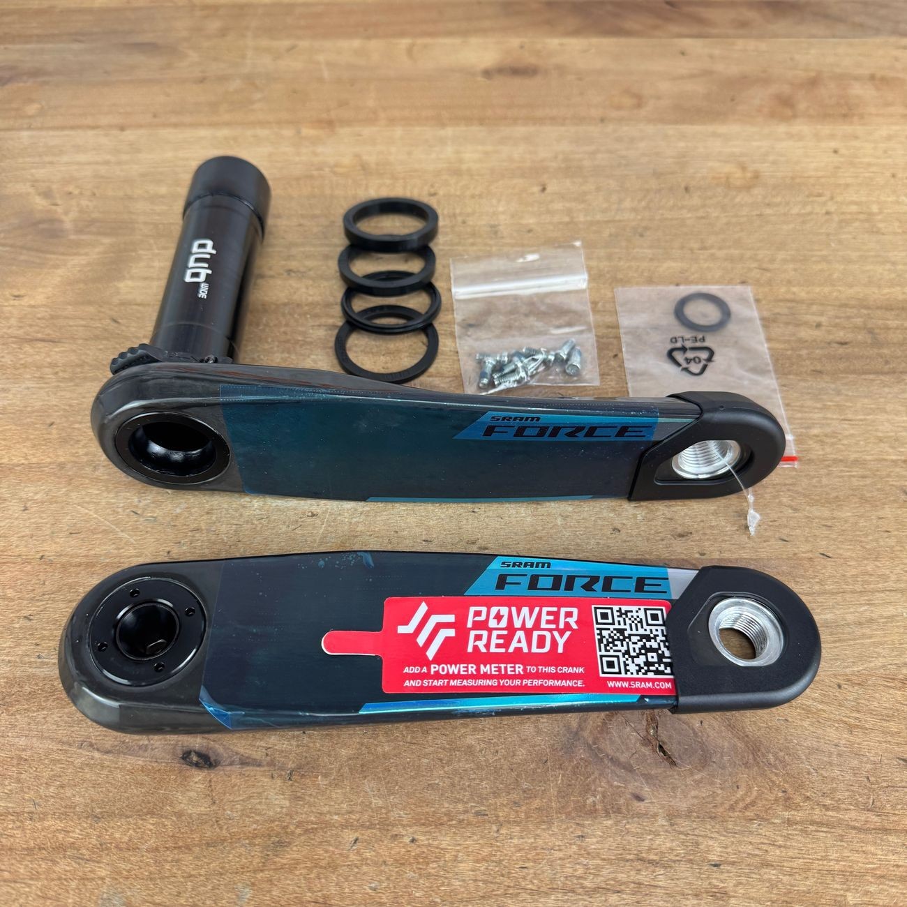 New! SRAM Force AXS XPLR E1 165mm Carbon DUB Wide Crank Arms Crankset 418g