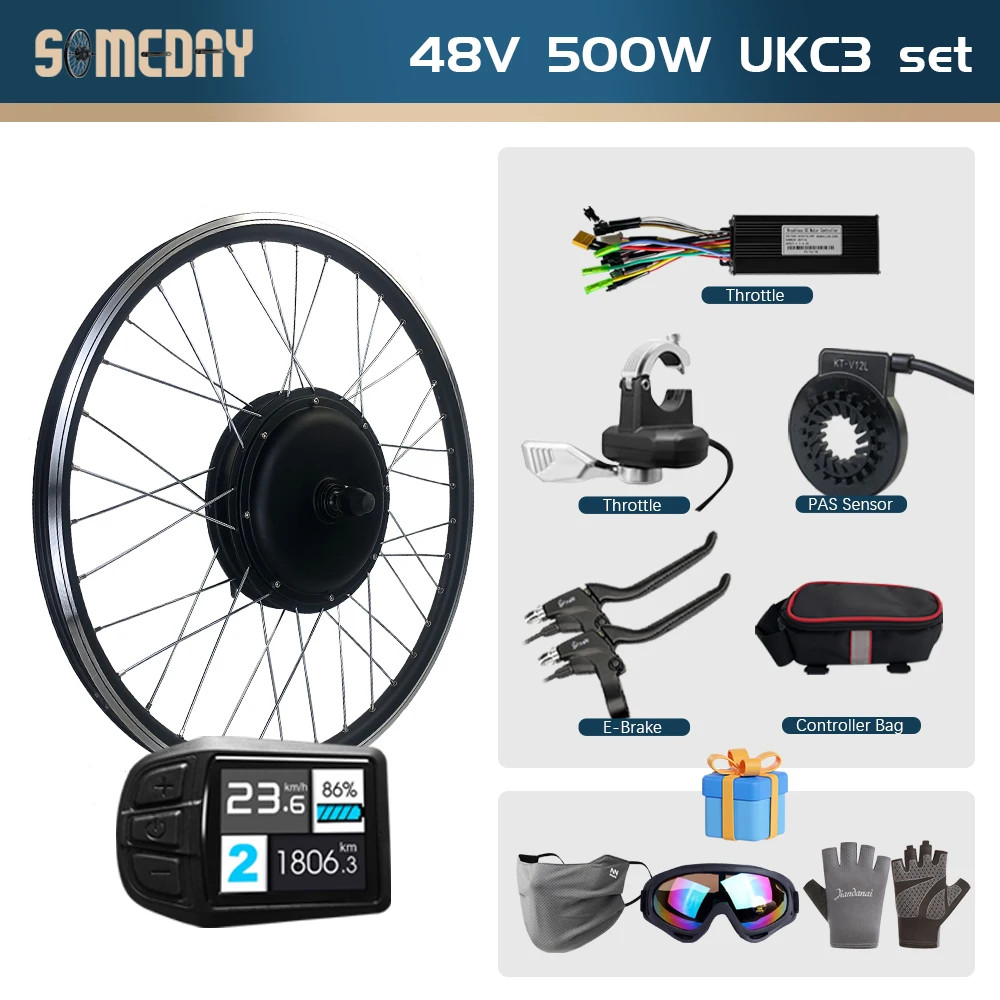 E-bike Conversion Kit 48V 1000W Front Brushless Gearless Hub Motor Wheel