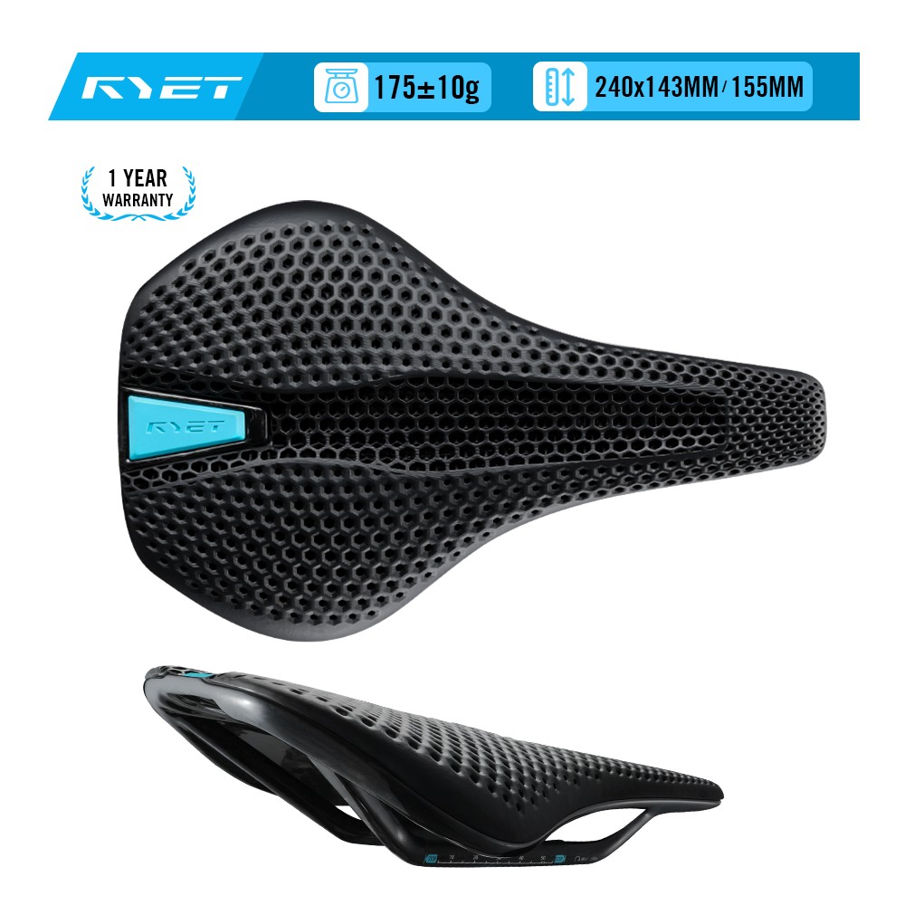 3D Printed Carbon Bike Saddle Carbon Rails 143/155MM for MTB Gravel Road Bike