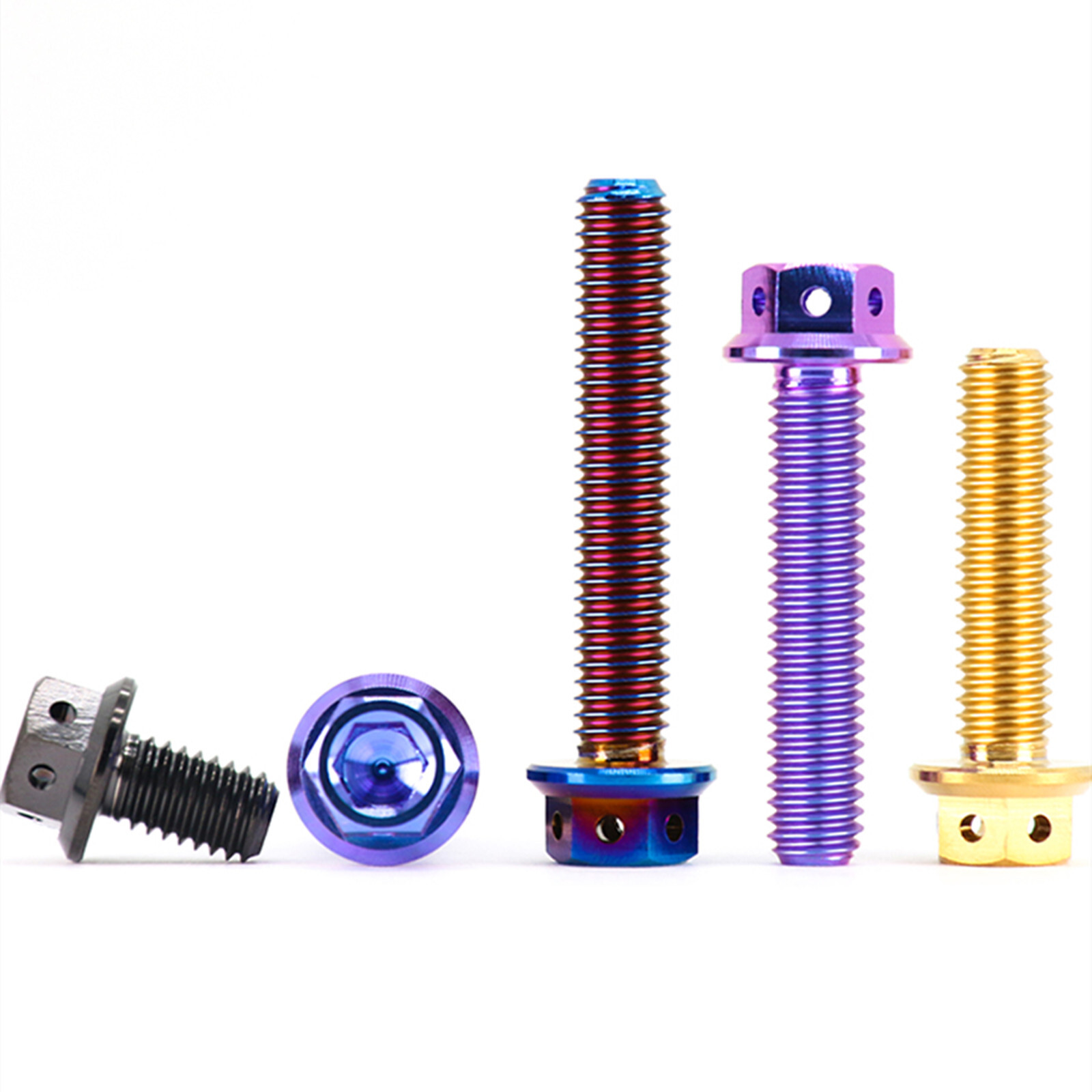 Titanium Drilled Hex Head Flange Bolt M6*10/12/15/20/25/30/35/40/45/50/55-70mm