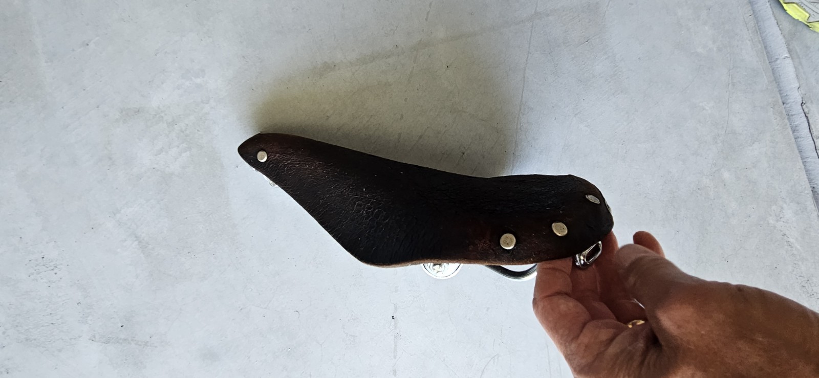 Vintage Brooks Professional Seat Saddle Leather Copper Rivet Button England Made