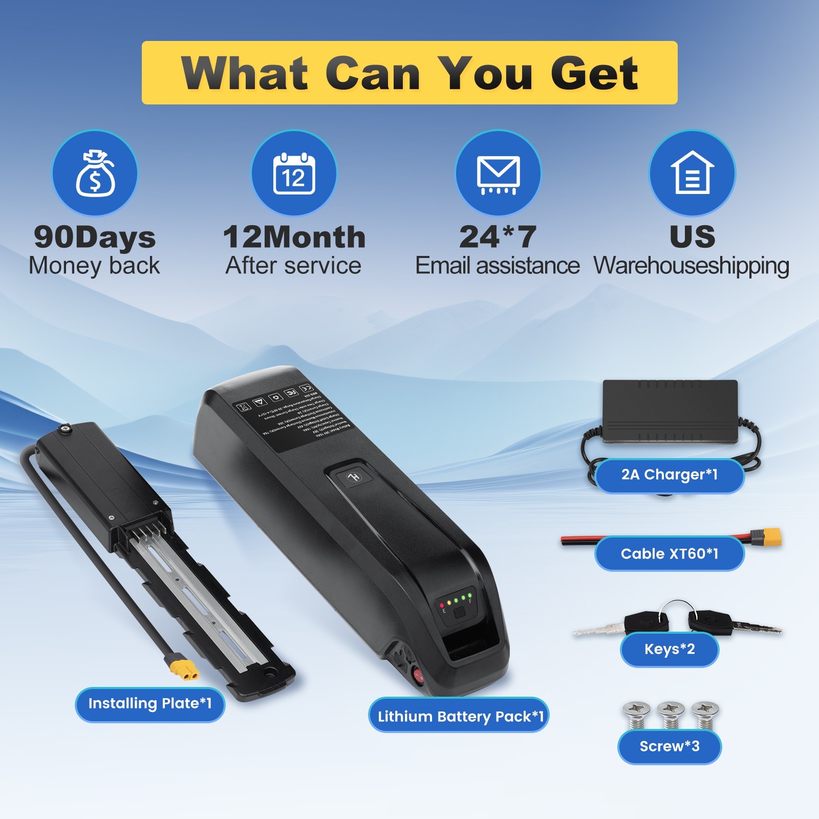 UUG 36V 48V Hailong Ebike Battery 10Ah/15Ah/20Ah Electric Bike Battery