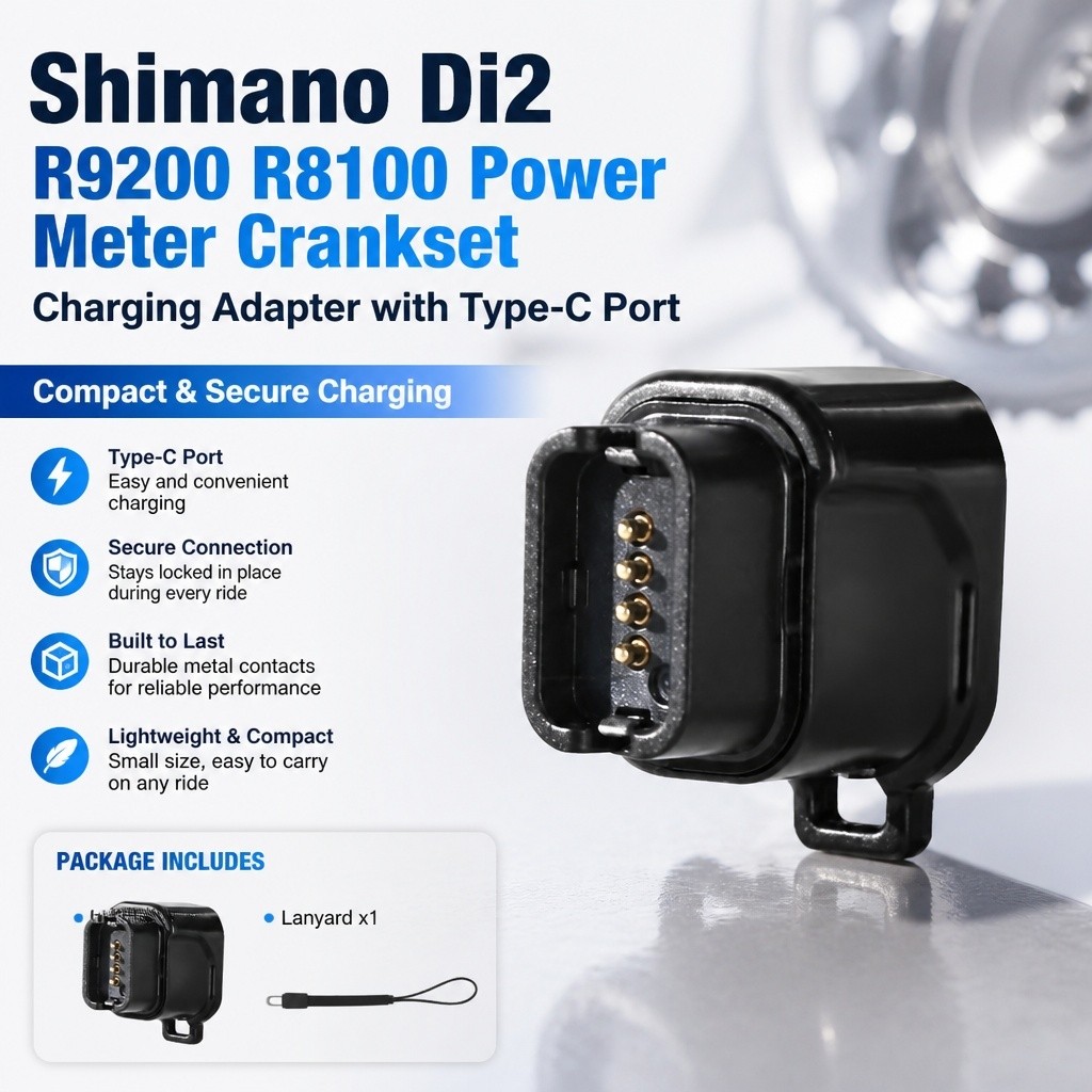 12-Speed Charger Adapter for Shimano Di2 R9200 R8100 Power Meter Crankset Type-C