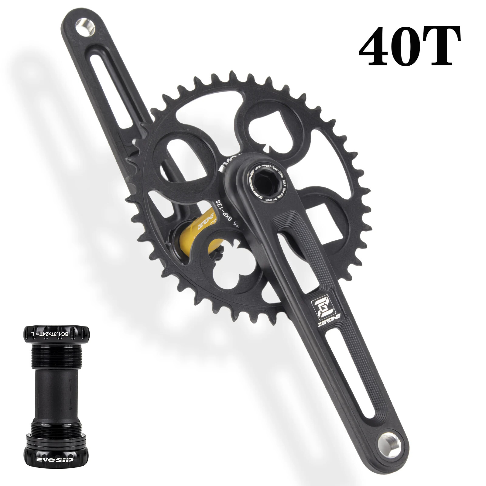 Road Bike Crankset 165mm 170mm Bicycle Crank Arm with 40 42 44 46 48T Chainring