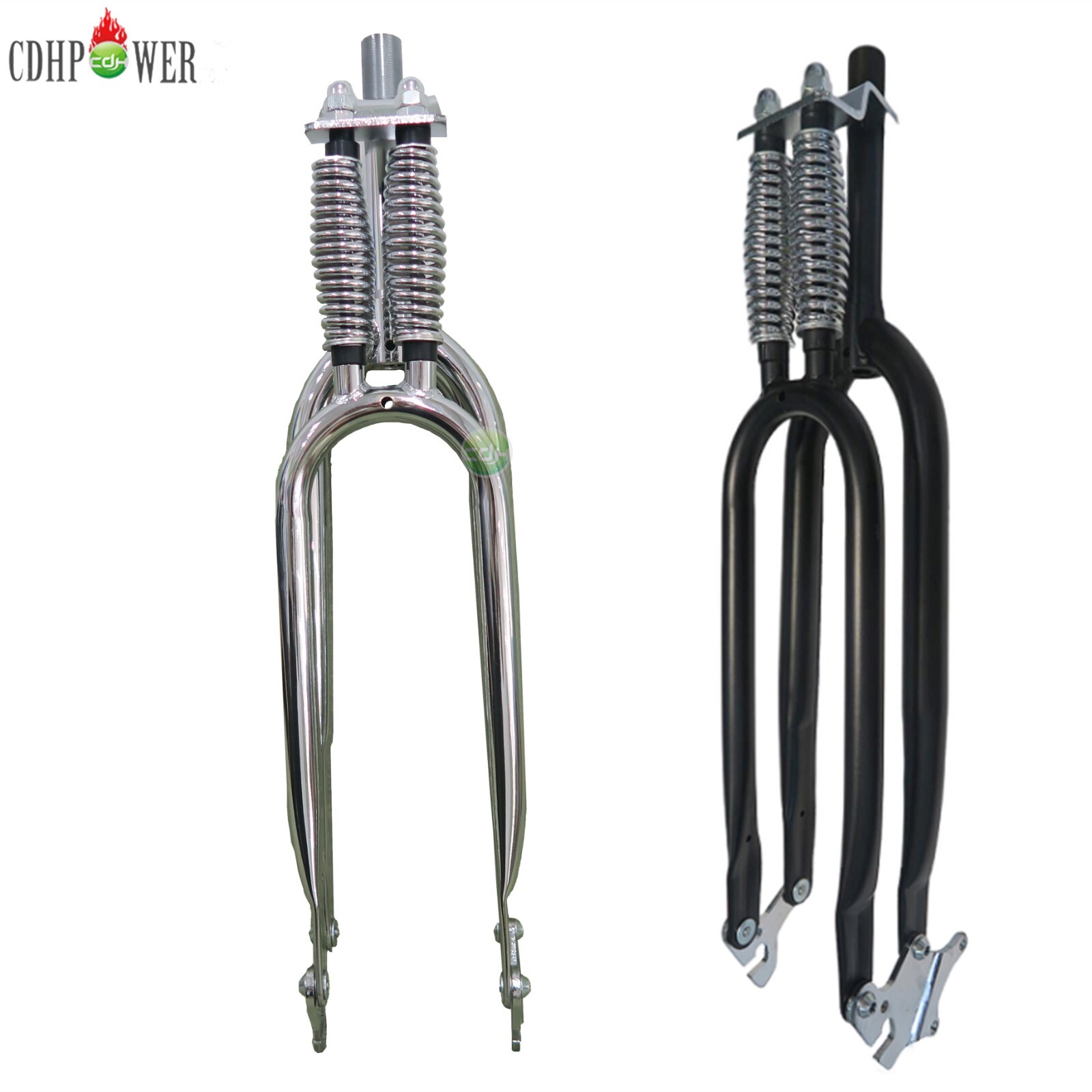 26″ Springer Fork 1″ Threaded – Cruiser Chopper Bike Dual Spring Classical Fork