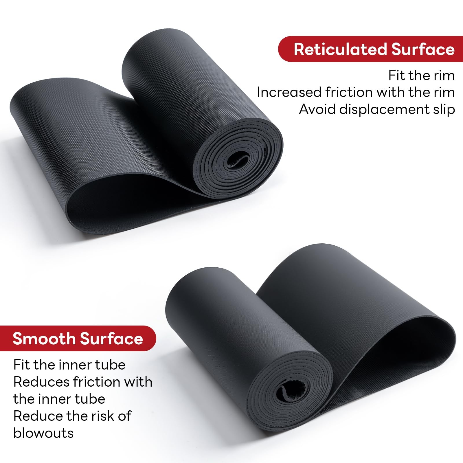 26×4.0 Inch Rim Strip Rim Tape Fat Tire Liner PVC Inner Tube Cushion Protecto…