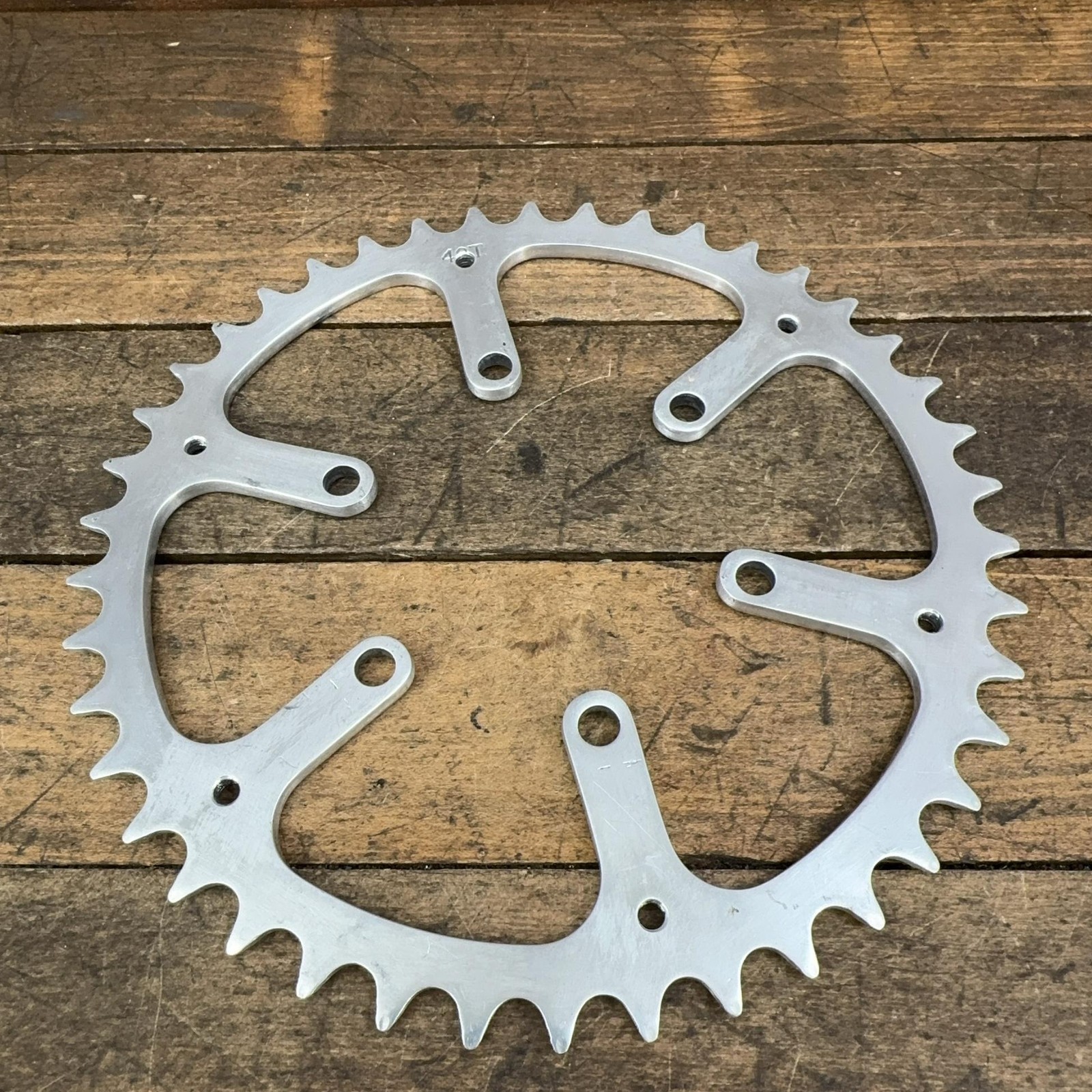 Vintage TA 48T Chainring 80 BCD 5-Arm Silver Aluminum Bike Outer 48 Tooth