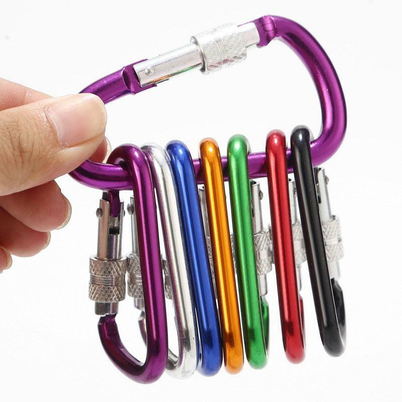 (5 PACK) 3″ HOOKS Aluminum Light Snap Carabiner D-Ring Clip Hiking Camping mini