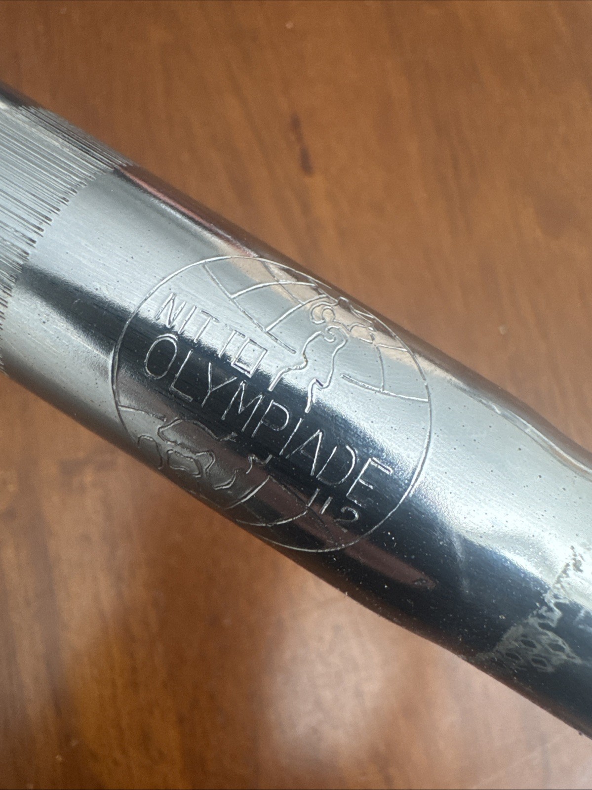 Vintage Fuji Nitto OLYMPIADE 112 Drop Handlebar 390 25.4 Clamp Silver Japan
