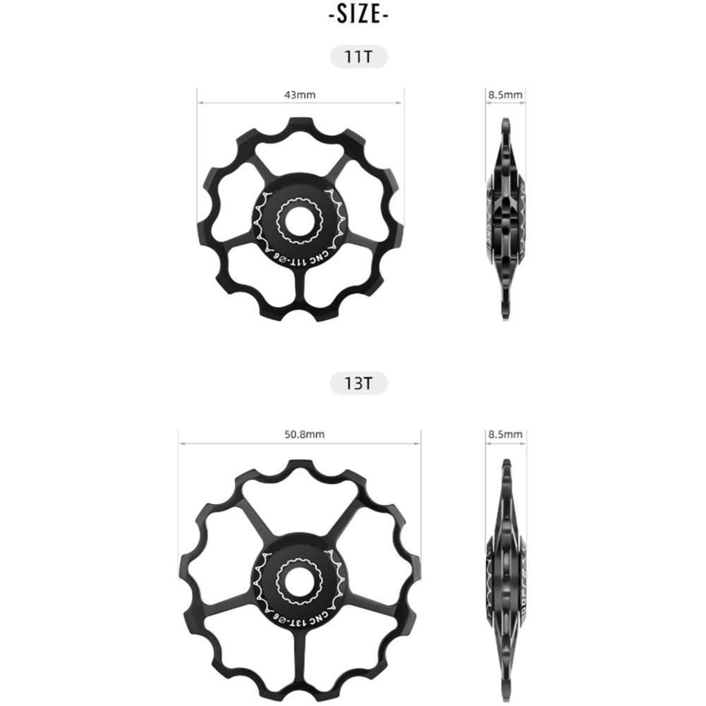 Bicycle Rear Derailleur Guide Wheel 11T13T Aluminum Alloy Bearing Steel