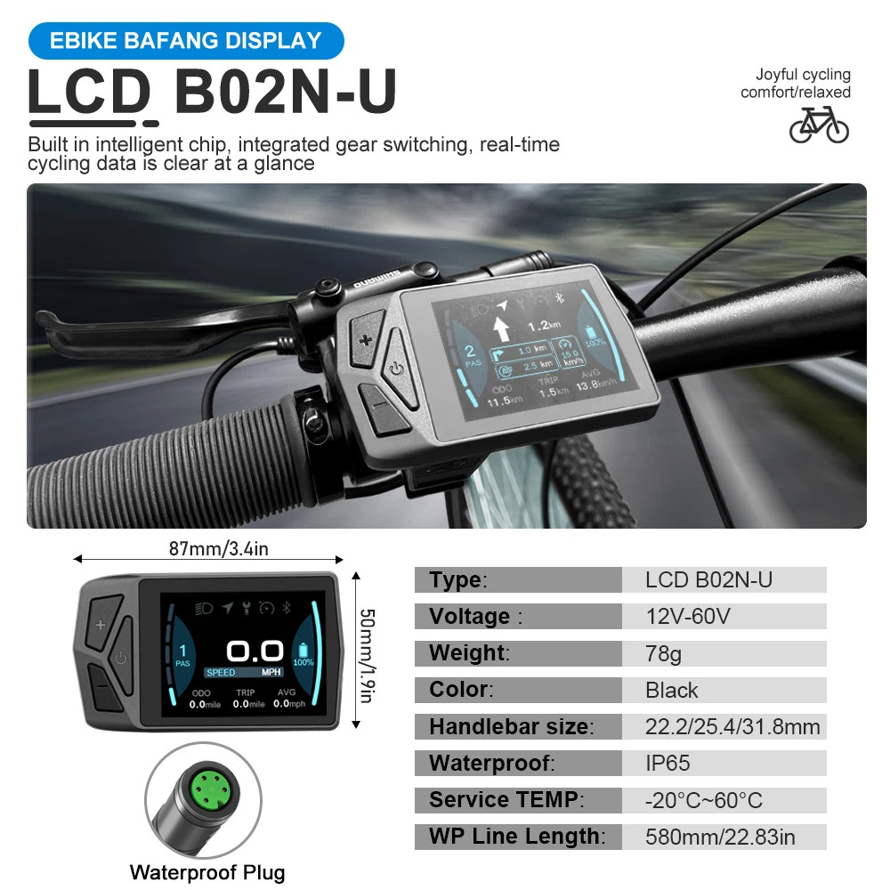 Waterproof 5 Pin Colour OLED Display for Mid Drive Motor BBSHD BBS02B BBS01B