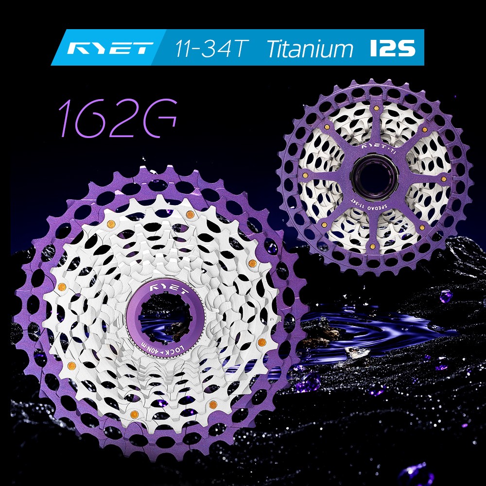 RYET Titanium 12 Speed Cassette 11-34T Ultralight for Shimano SRAM HG