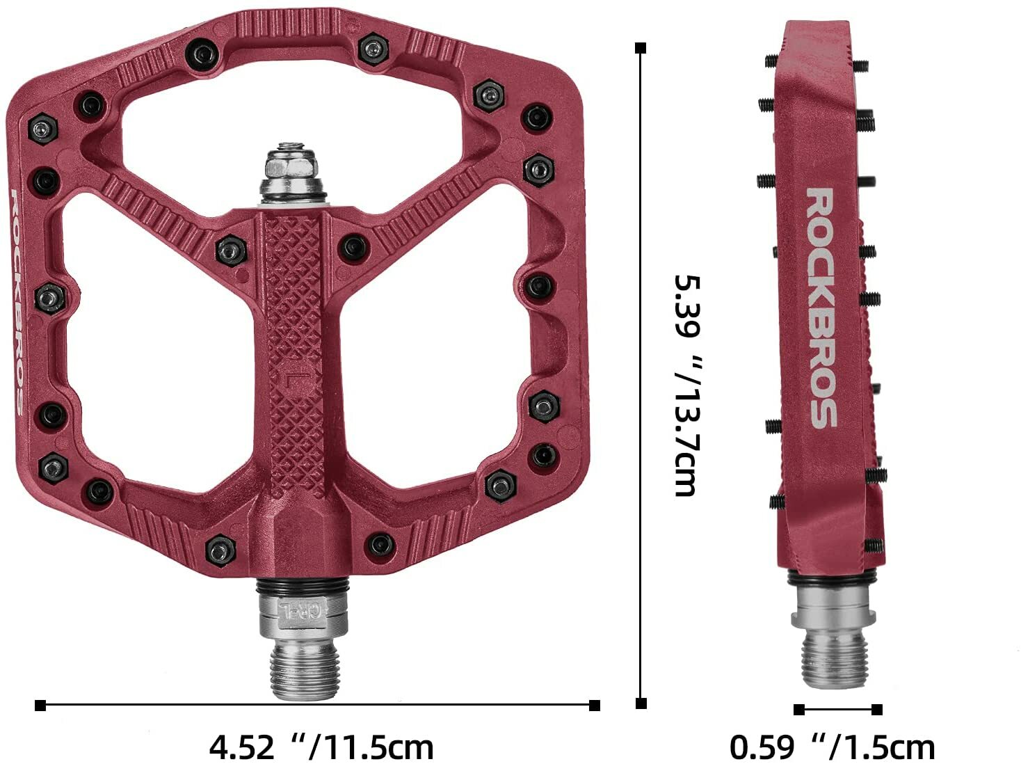ROCKBROS Mountain Bike Pedals 9/16» Road Bike Widen Nylon Fiber Platform Pedals