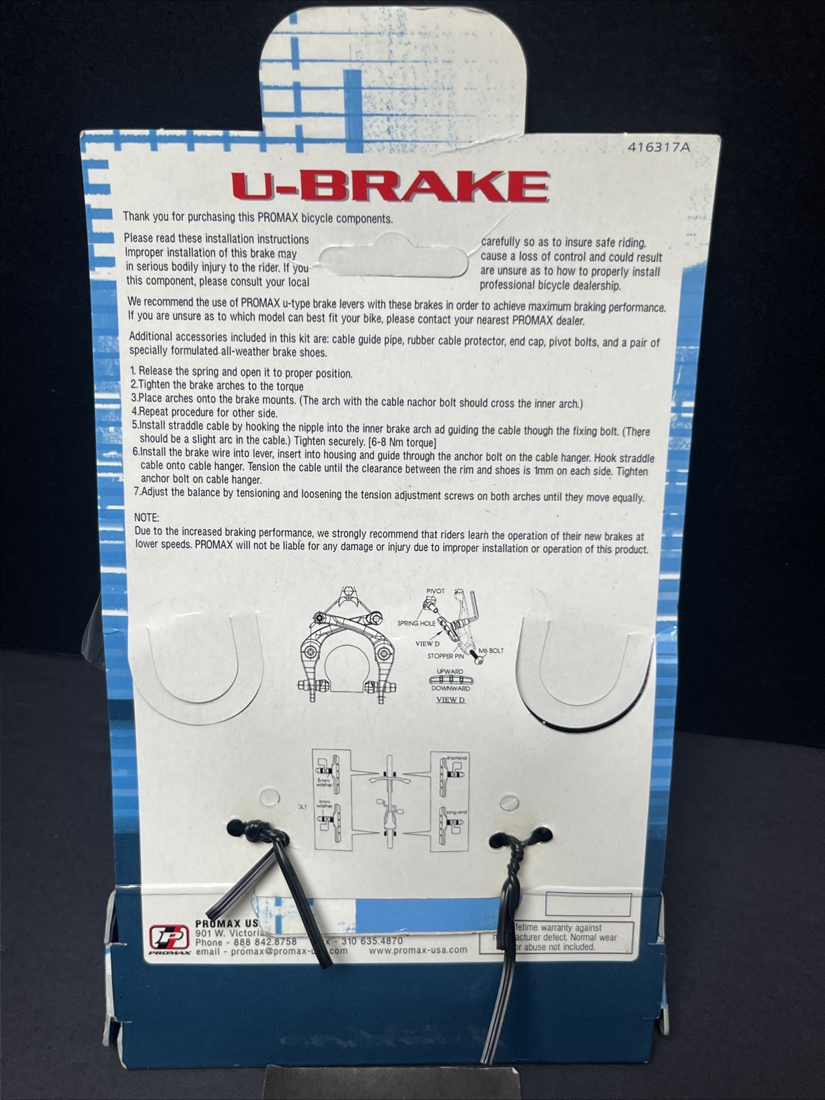 Promax Front & Rear U-Brakes Set Alloy Freestyle Bmx Bike Bicycle Fit Gt Haro SE