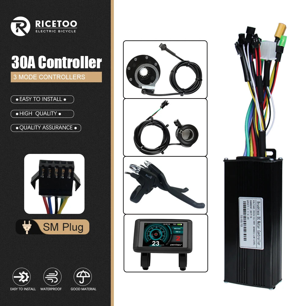 Ebike 17A26A30A40A 3-Mode Sinewave Controller 24V36V48V Motor LCD UKC1+Display