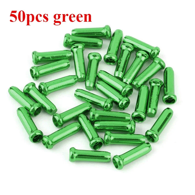 50/100Pcs Aluminum Bike Cable End Caps Brake Shifter Wire Tips Assorted