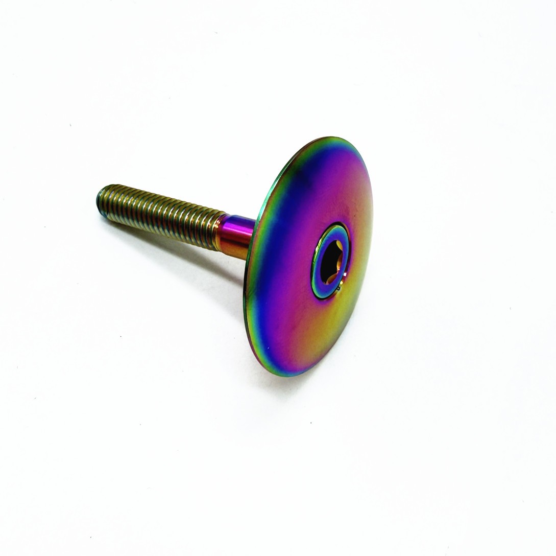 Titanium Bolt M6x35mm & Titanium Top Cap Cover for 1-1/8″ Bicycle Headset Stem