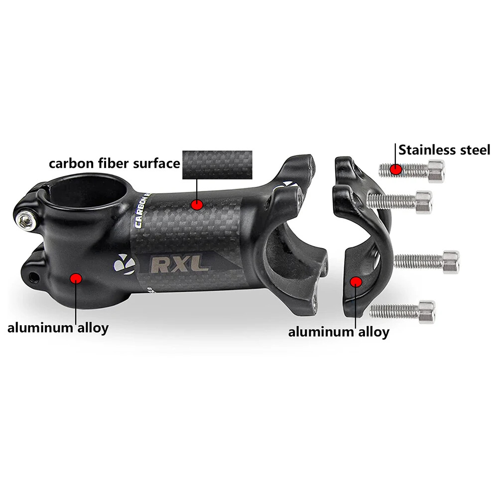 Carbon Road MTB Bicycle Handlebar Stem 6 Degree 28.6-31.8mm 60-120mm 3K Matte