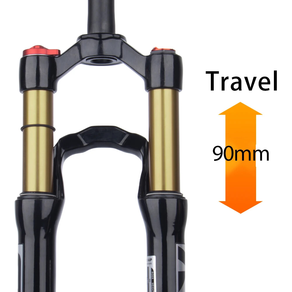 20inch MTB Bicycle Thru-Axle Quick Release Suspension Air Front Frok 90mm Travel