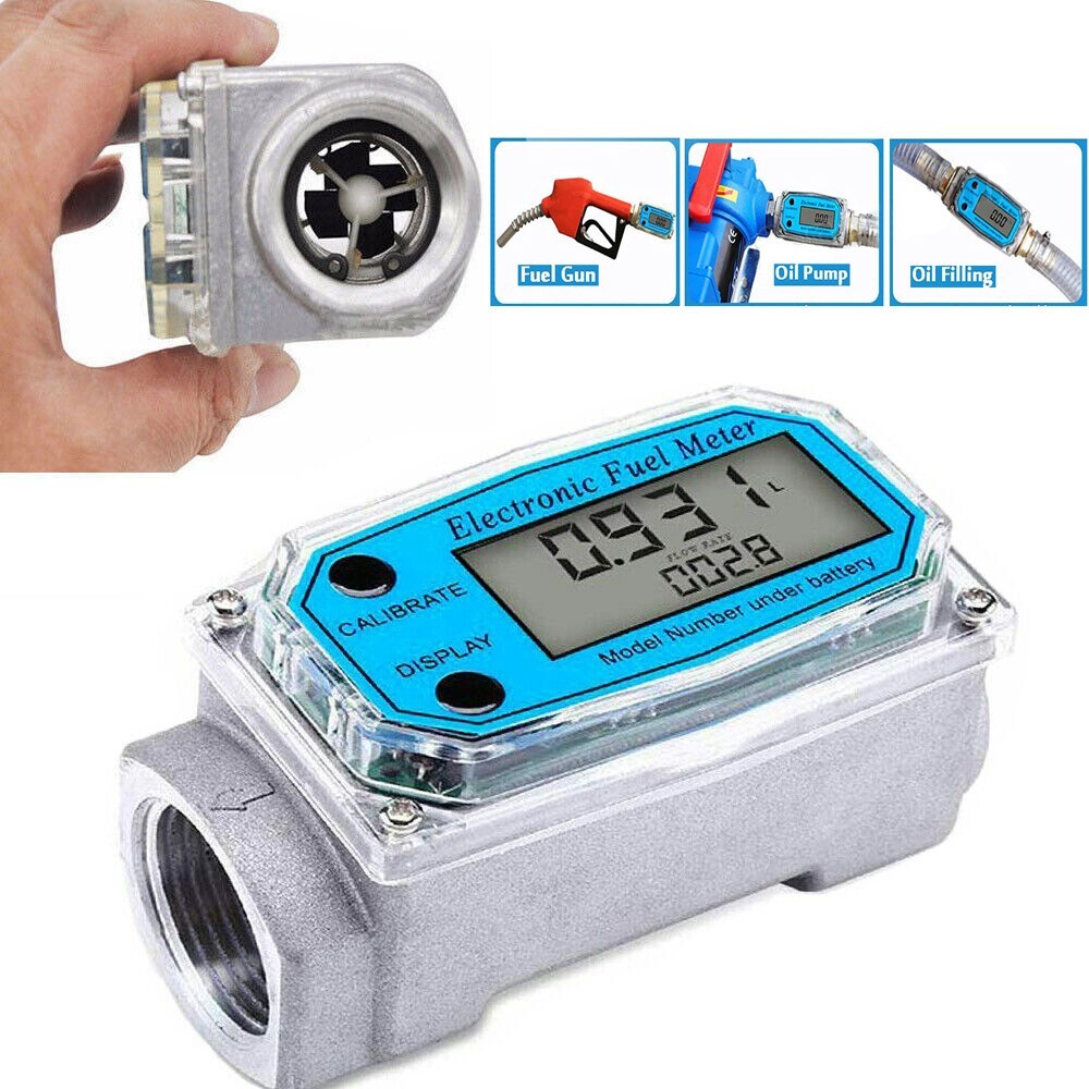 Turbine Digital Diesel Fuel Flow Meter Oval Gear Flow Gauge BSPT/NPT 1″ 200L/MIN