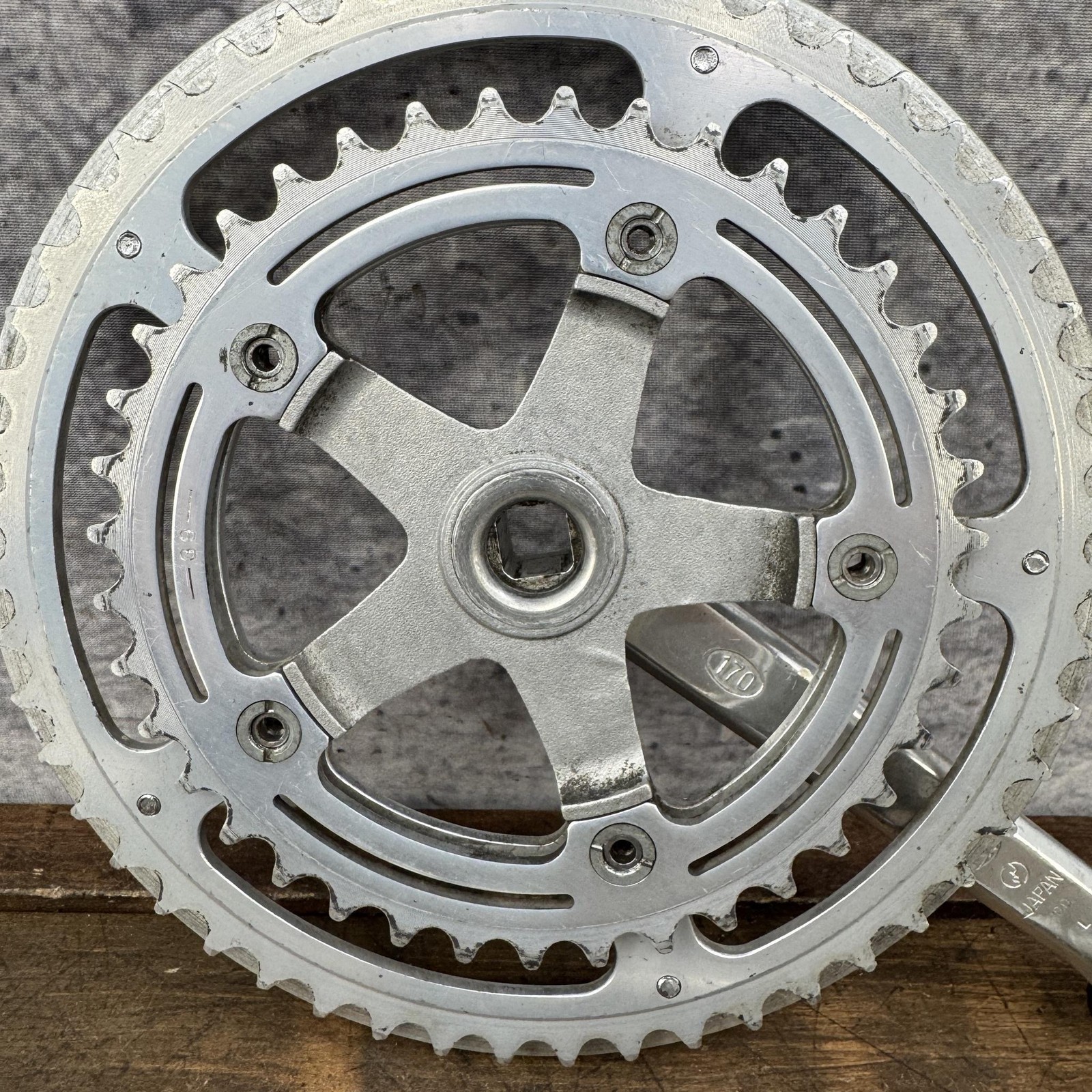 Vintage SR Apex Crankset 118 BCD Double 52T 170mm Square Taper Crank 1981 Japan
