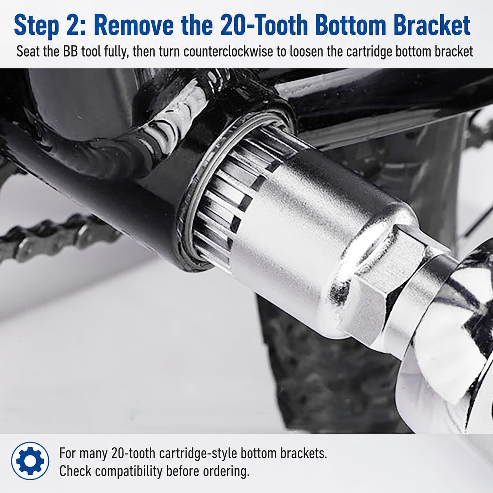 Silver Bike Crank Puller Tool with Bottom Bracket Remover