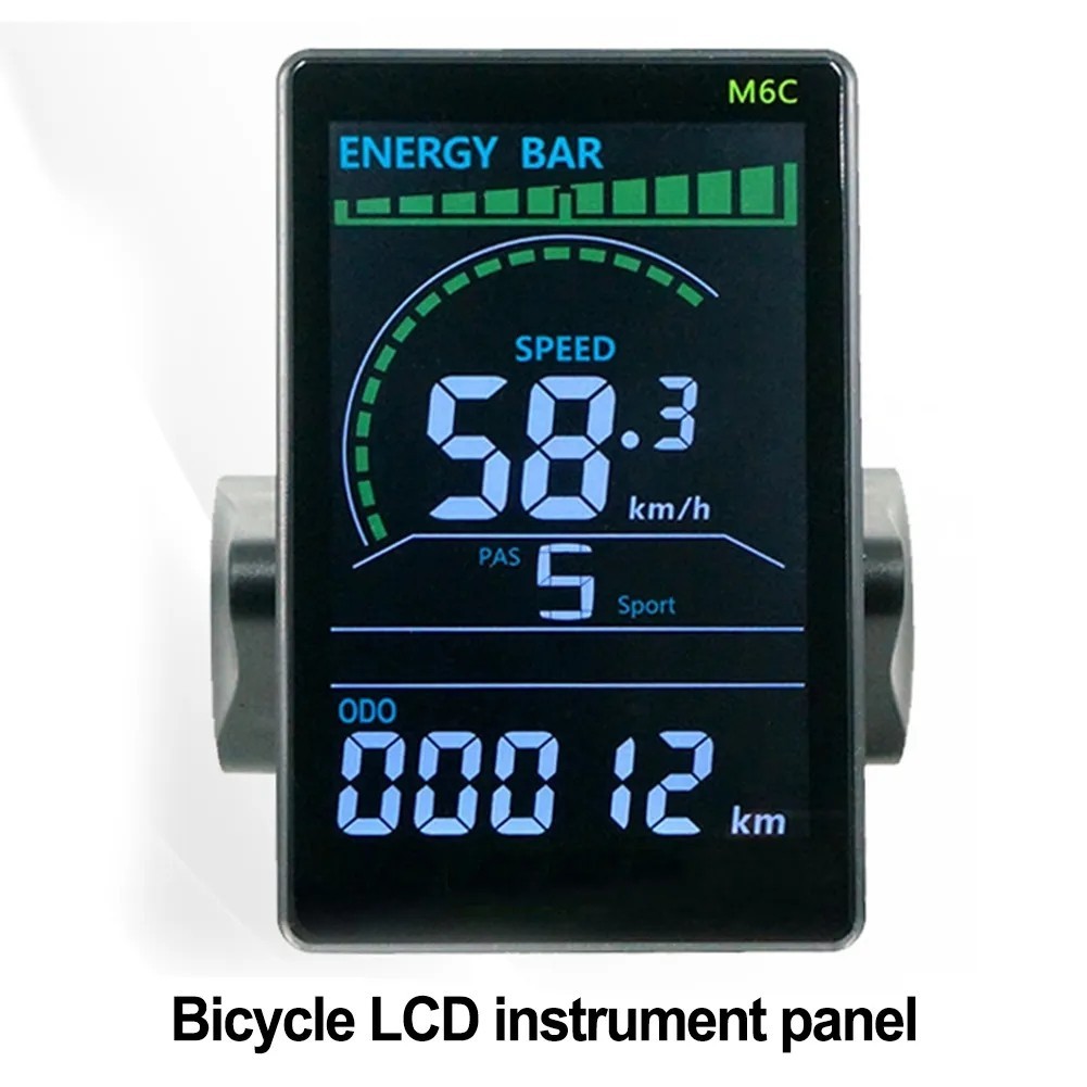 M6C Electric Bike Colorful Display LCD Screen+ SM/WP Plug For E-bike Scooter US