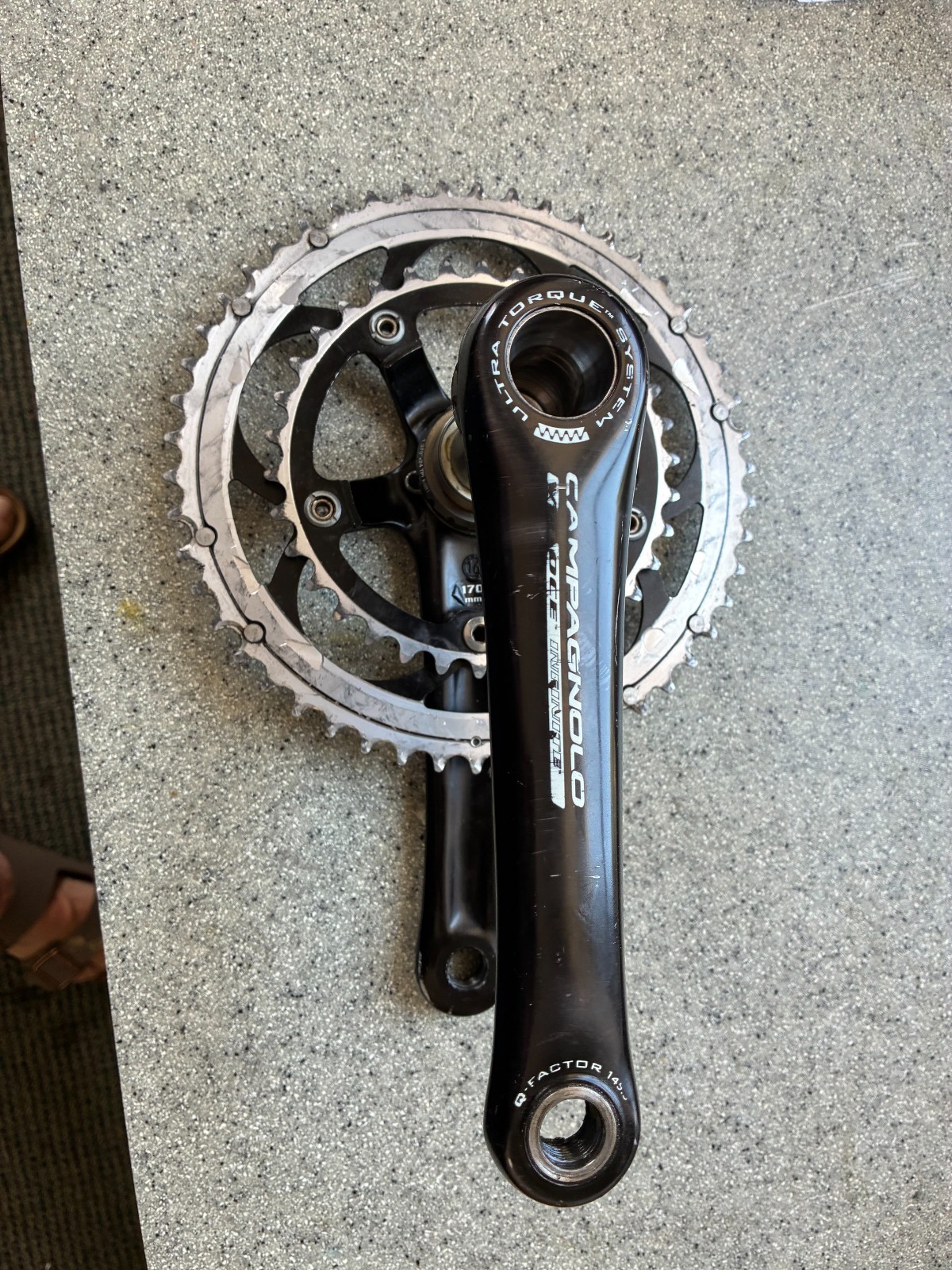 campagnolo veloce crankset 170mm crankarms 50-34 ultra torque w/ bb