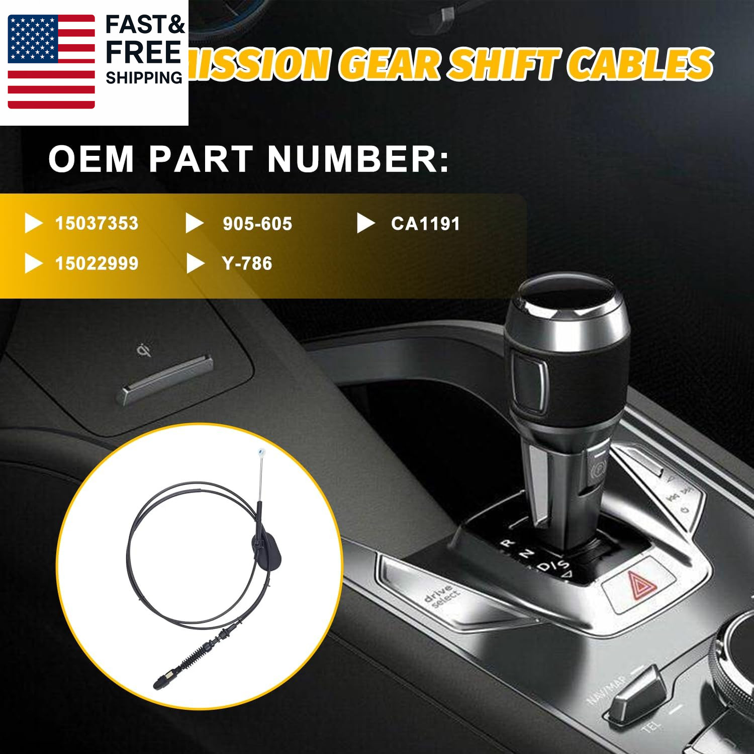 15037353 Automatic Transmission Gear Shift Cable Compatible with Tahoe C1500 C25